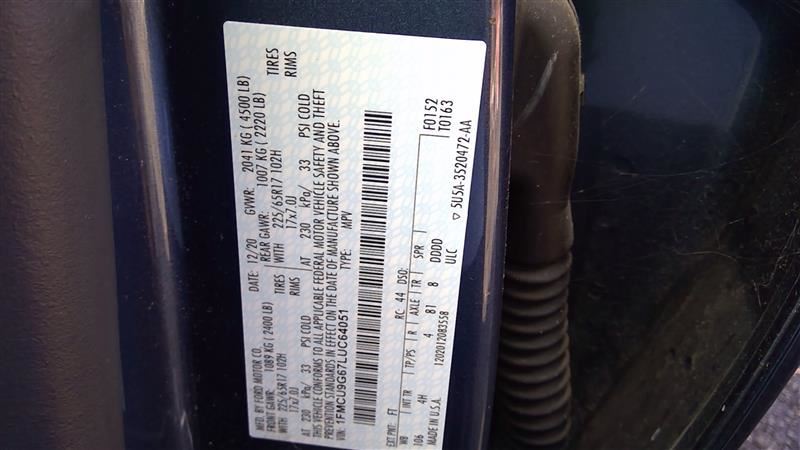 Used 2020 Ford Escape 1.5L EcoBoost Turbo Engine – (22,845 Miles)