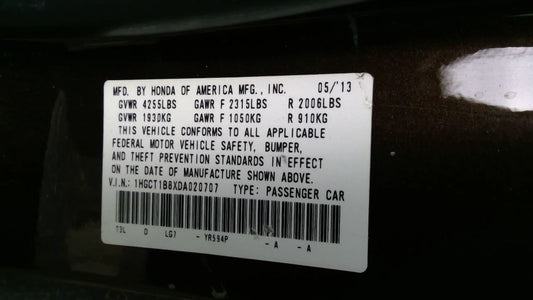 Used 2013-2015 Honda Accord 2.4L Engine – K24W1 (107,265 Miles)