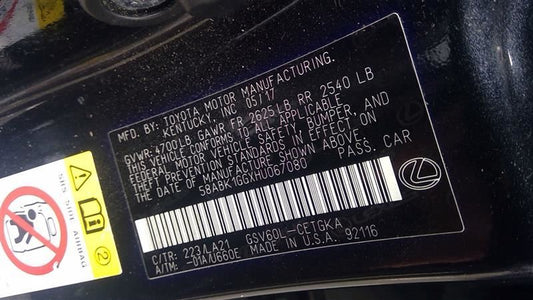 Used 2013-2018 Lexus ES350 3.5L V6 2GR-FE Engine