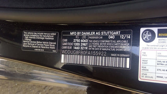 Used 2014-2015 Mercedes-Benz S550 AWD 4.6L Twin Turbo V8 Engine (M278)