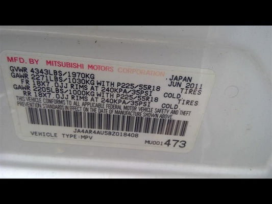 Used 2011-2014 Mitsubishi Outlander Sport / RVR CVT Transmission – 90,764 Miles