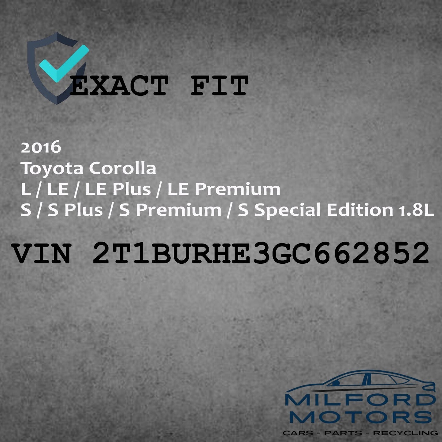 Passenger Side LED Headlight Assembly Fits 2014-2016 Corolla Sedan 1.8L