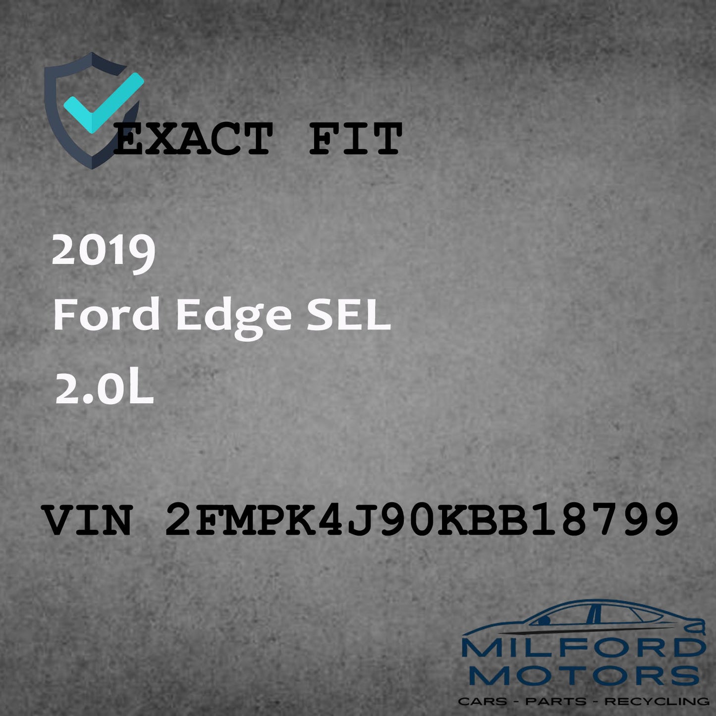 Right Passenger Side Tail Light Fits for 2019-2024 Ford Edge SEL 2.0L