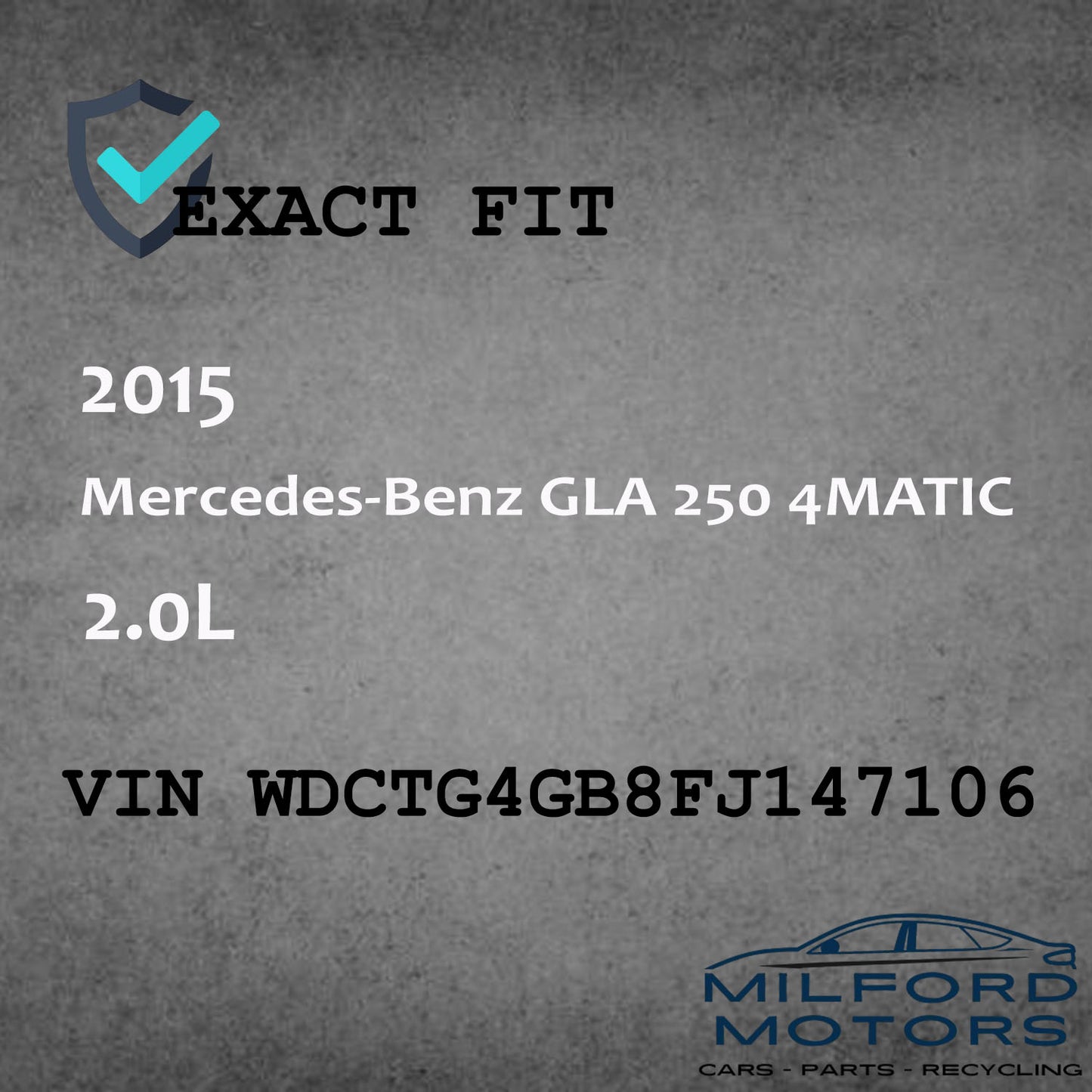 Right Passenger Side Tail Light Fits for 2015-2020 Mercedes-Benz GLA 250 2.0L