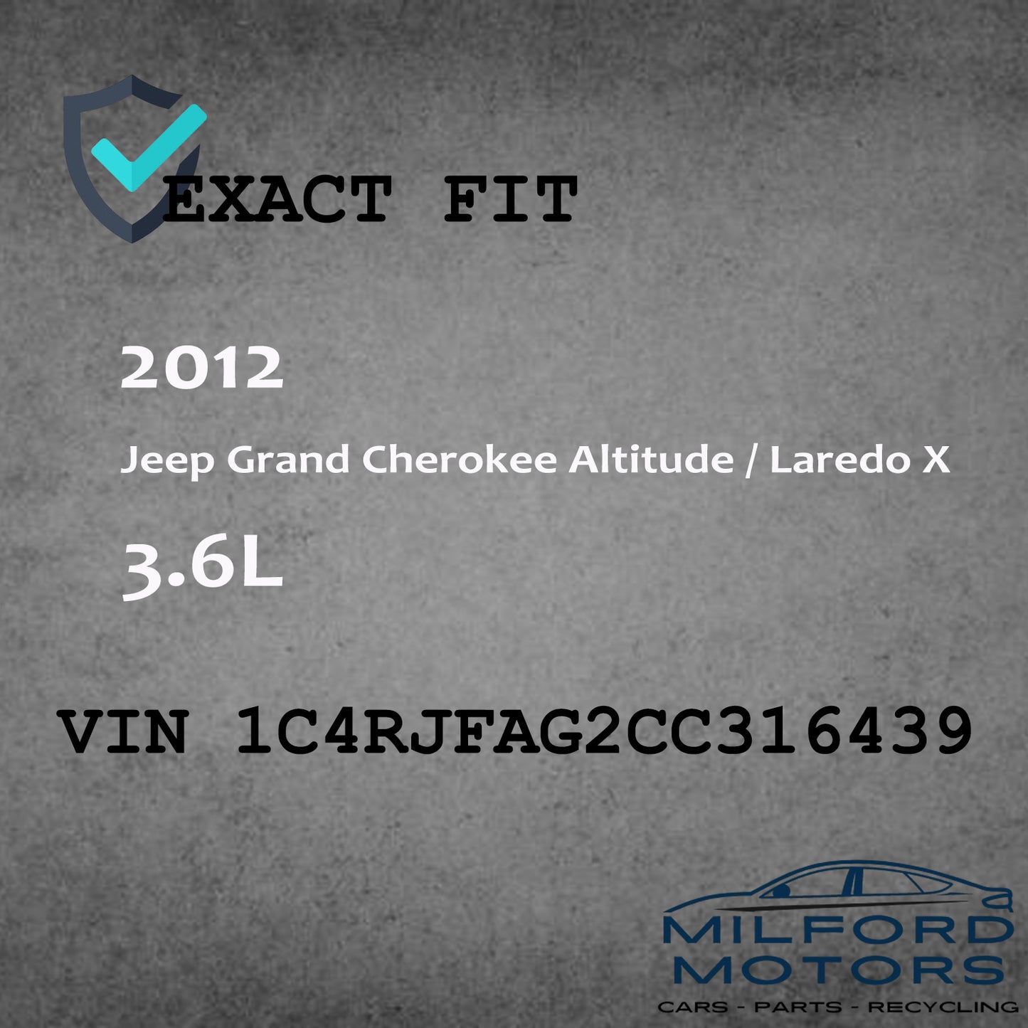 Driver Side View Mirror Fits 2011-2020 Jeep Grand Cherokee 3.6L