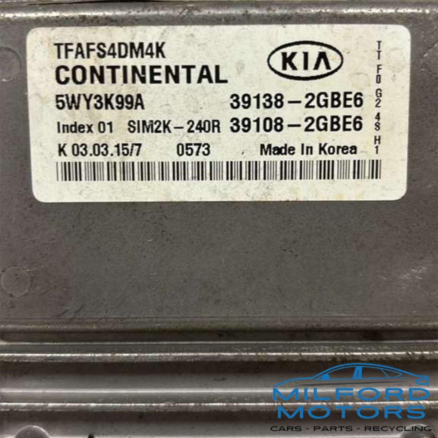 Electronic Control Module (ECM) Fits 2014-2015 KIA Optima 2.4L 39108-2GBE6