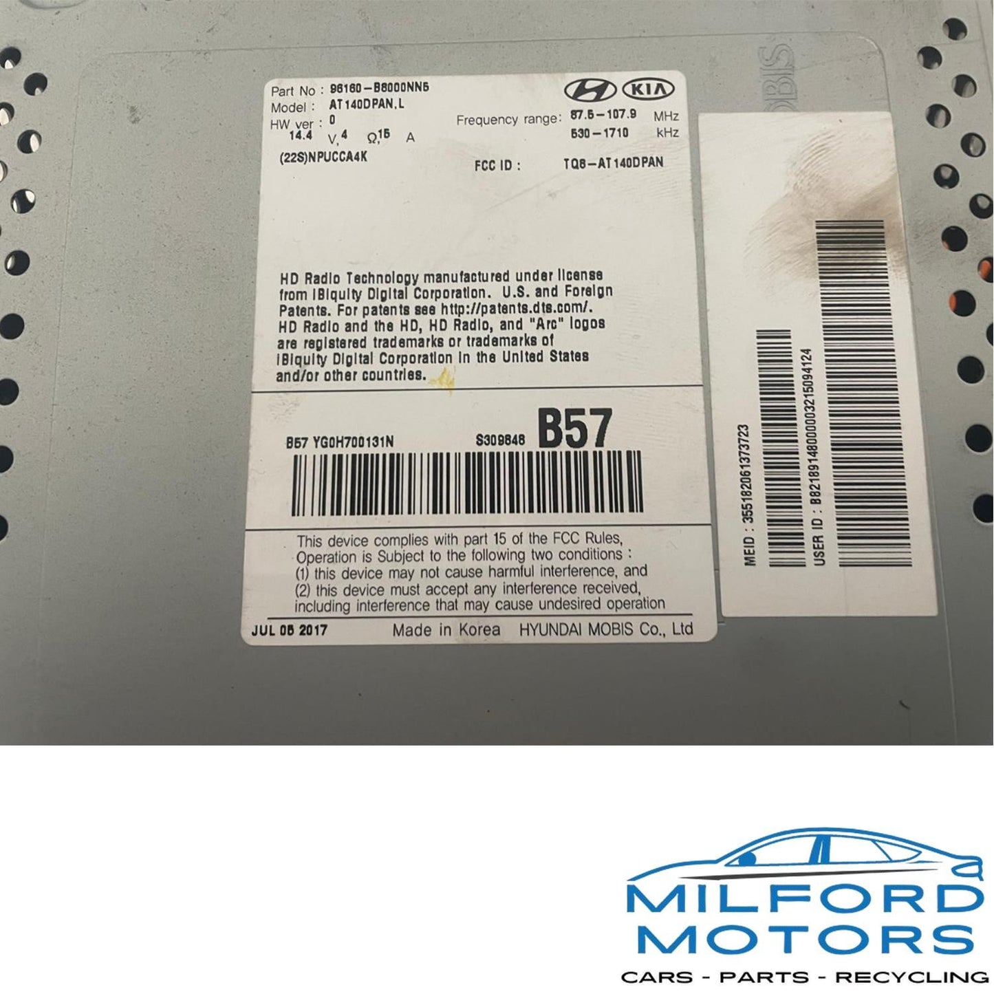 Radio Equipment US Market Receiver LWB Fits 2018 Hyundai Santa Fe SE 3.3L