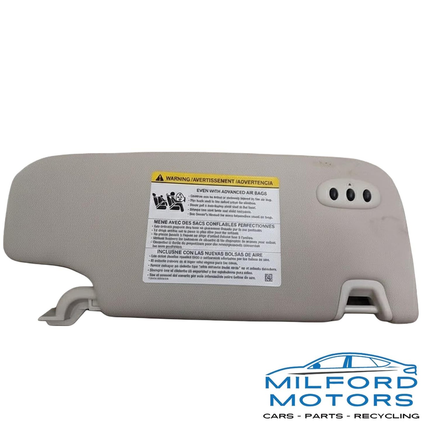 OEM Passenger Side Sun Visor Gray Illuminated Fits 2015-2024 Ford Edge 3.5L