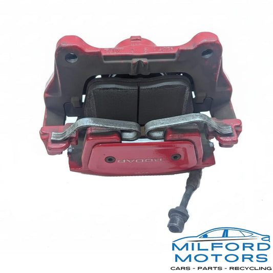 Passenger Caliper Front w/ Painted in Red Fits 2017 Jaguar F-PACE S 3.0L