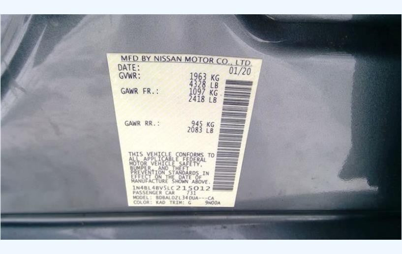 Passenger Side Front Door Assembly Fits 2019-2021 Nissan Altima Sedan 2.5L