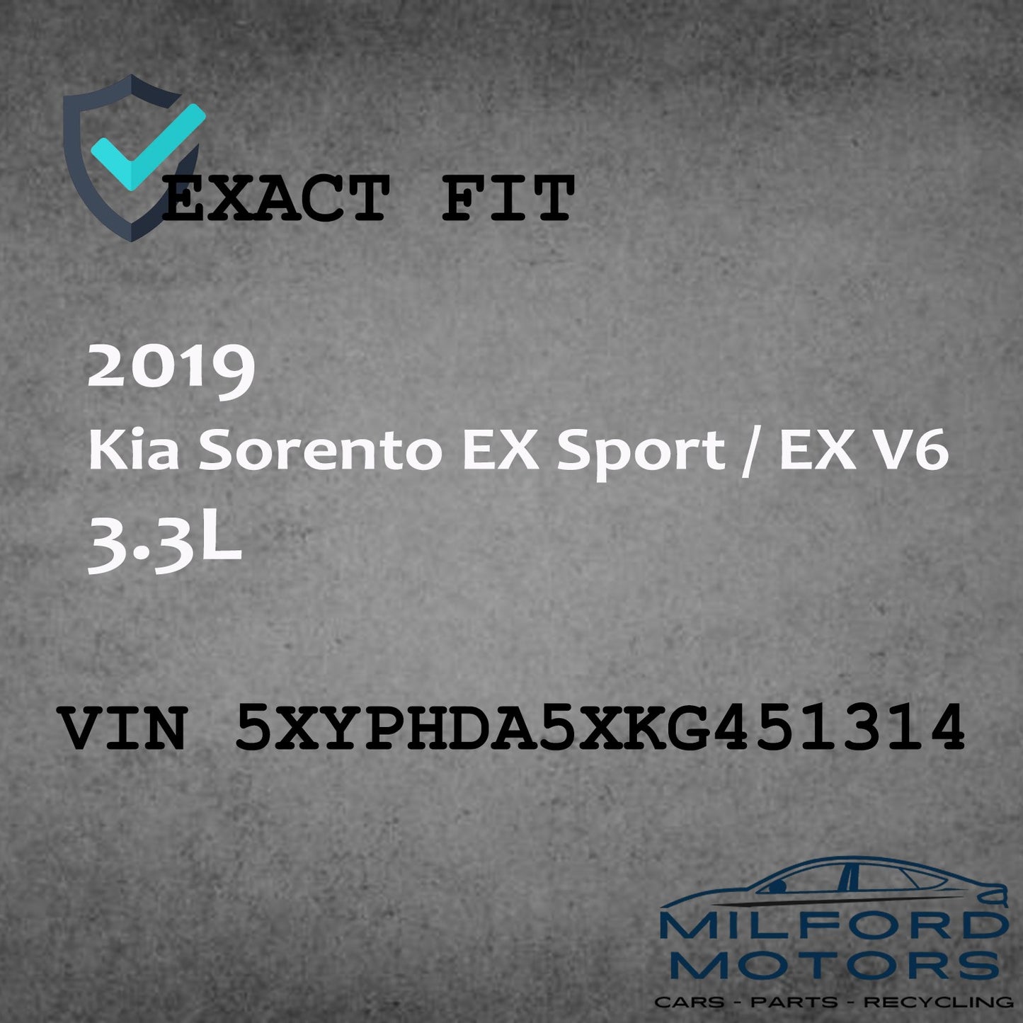 Driver Side Quarter Panel Fits for 2019-2020 Kia Sorento EX Sport / EX V6 3.3L
