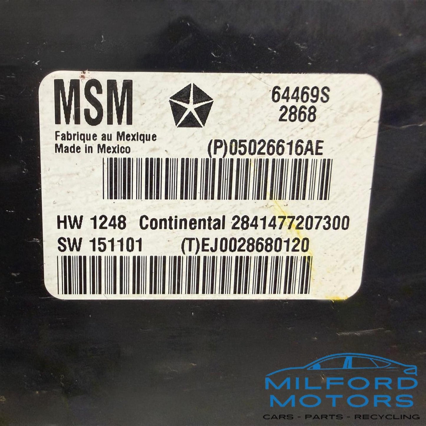 Driver Seat Control Module Fits 2019 Jeep Grand Cherokee 3.6L P0502661AE