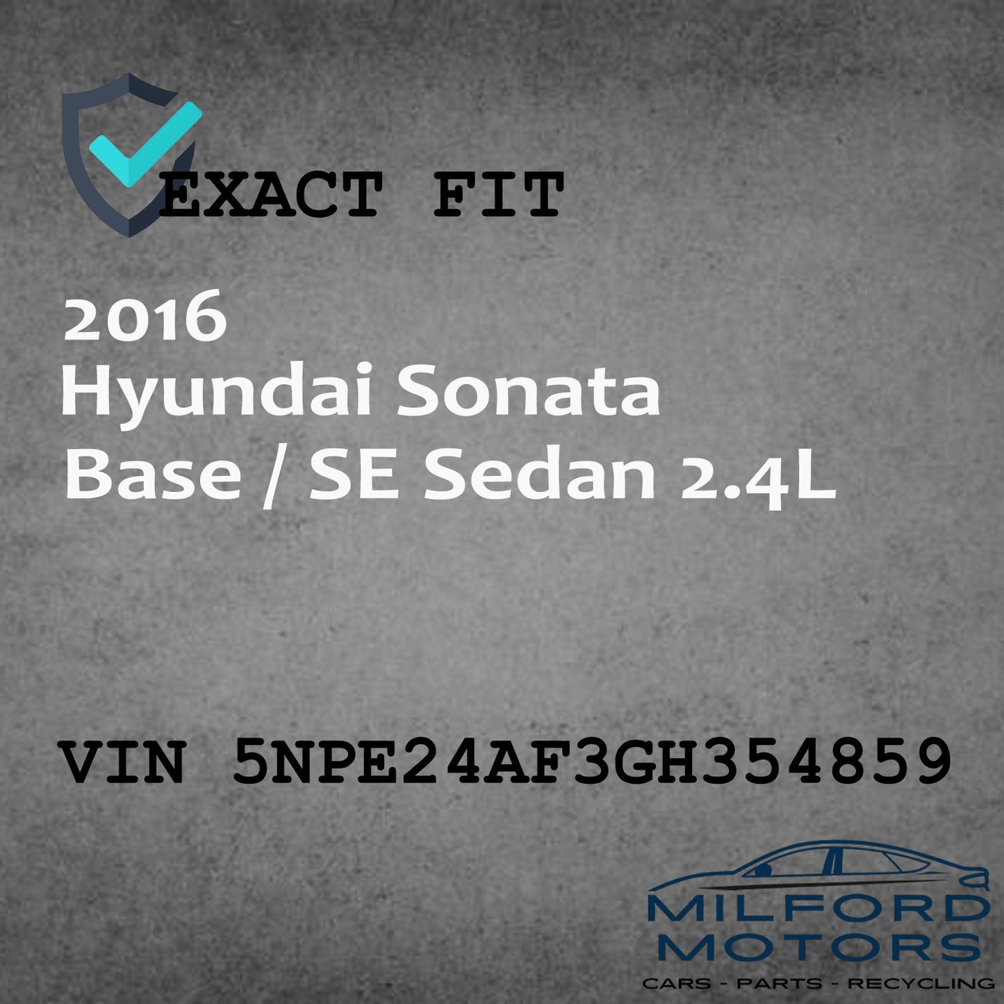 Driver Side Tail Light Lid Mounted Fits 2015-2017 Hyundai Sonata 2.4L