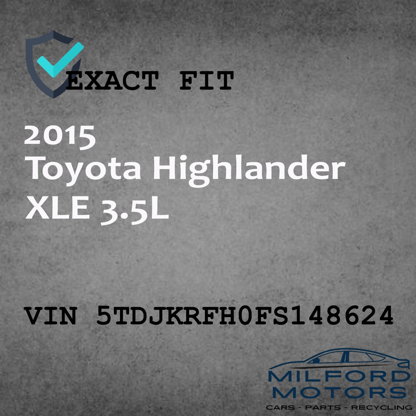 Electronic Control Module Engine/Motor Fits 2015 Toyota Highlander 3.5L AWD