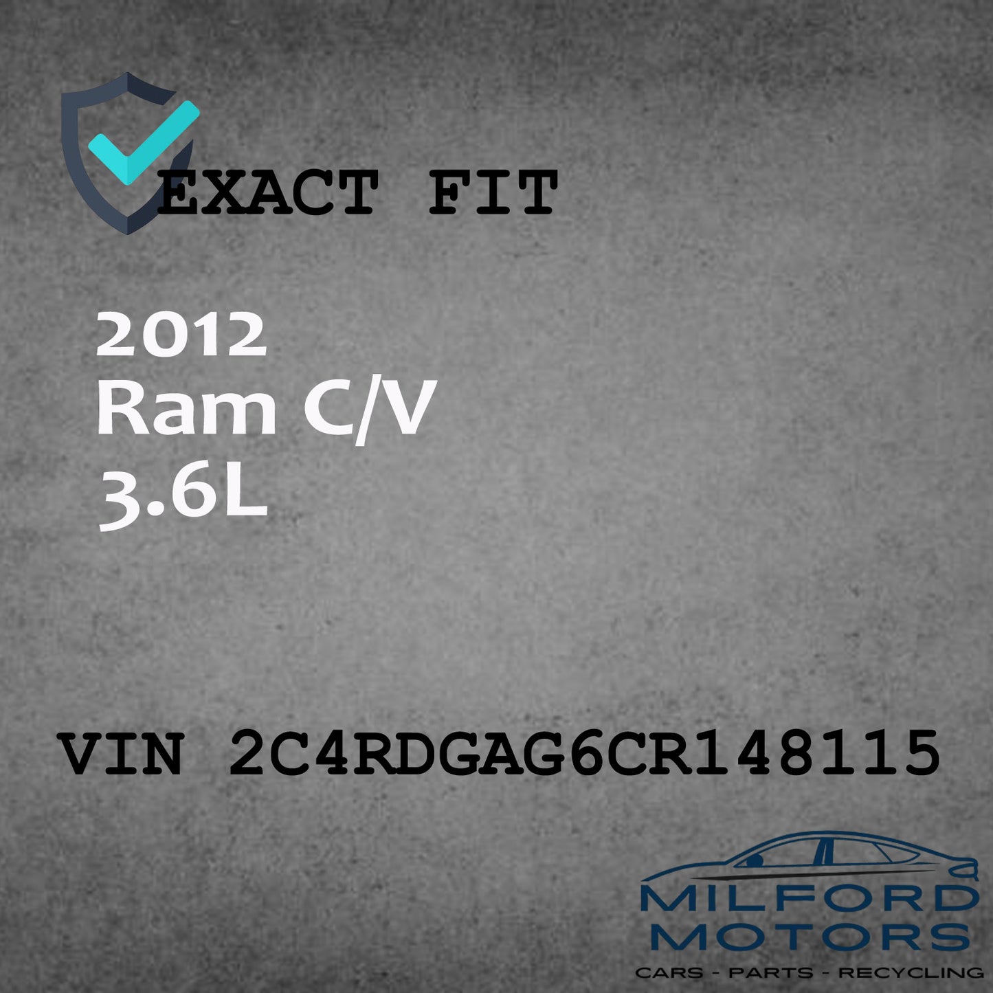 Air Injection Fuel Pump Fits 2012 Ram C/V 3.6L