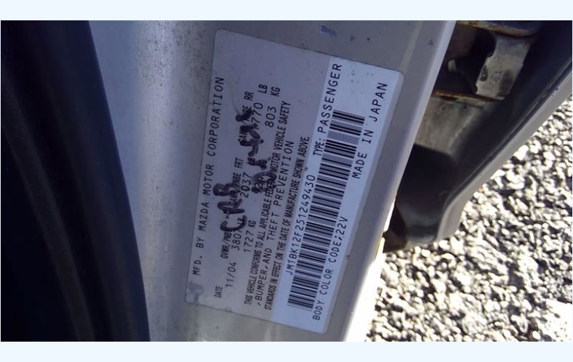 Used 2004-2005 Mazda 3 2.0L Engine – 129,435 Miles – VIN F