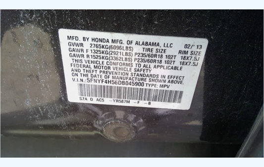 Used Honda Pilot 3.5L V6 J35Z4 Engine Fits 2013–2015 – 116,262 Miles