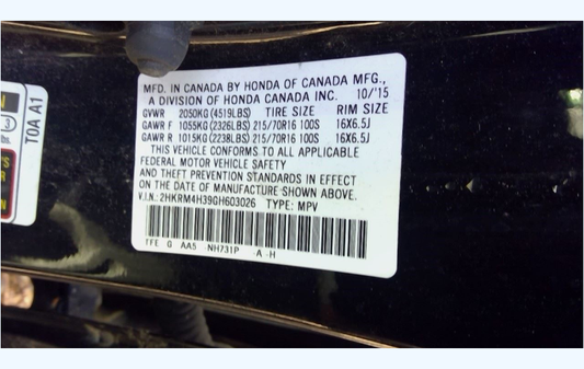 Used 2015–2016 Honda CR-V 2.4L K24W9 Engine