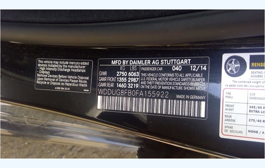 Used 2014-2016 Mercedes-Benz 7-Speed Automatic Transmission – S-Class S550 AWD/RWD – 722.967