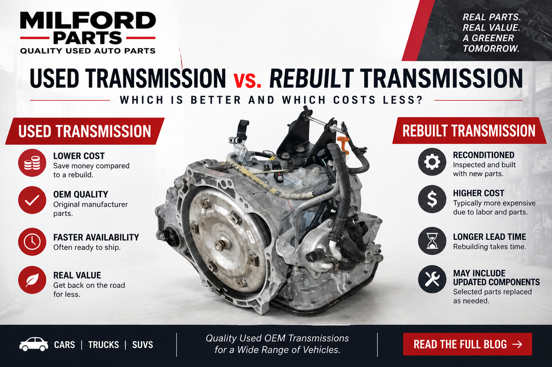 Used Transmission vs. Rebuilt Transmission: Which Is Better and Which Costs Less?