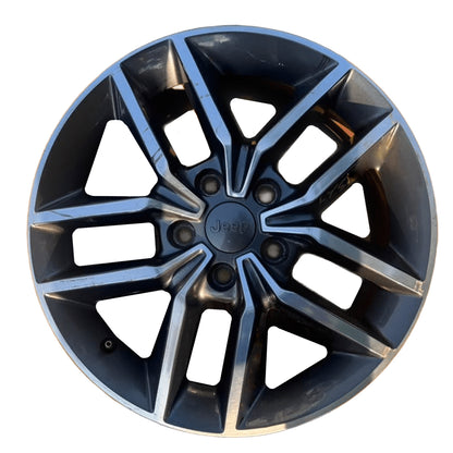 Used 2017–2019 Jeep Grand Cherokee 18x8 Aluminum Wheel — Tech Gray — 5 Lug — OEM 5XK991STAB
