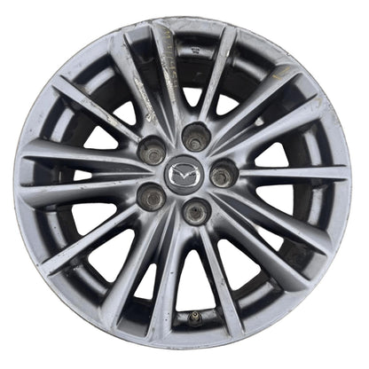 Used 2019–2021 Mazda CX-5 17x7 Alloy Wheel — 15 Spoke — Gray Metallic — 5 Lug — OEM 9965C77070 / 9965C67070