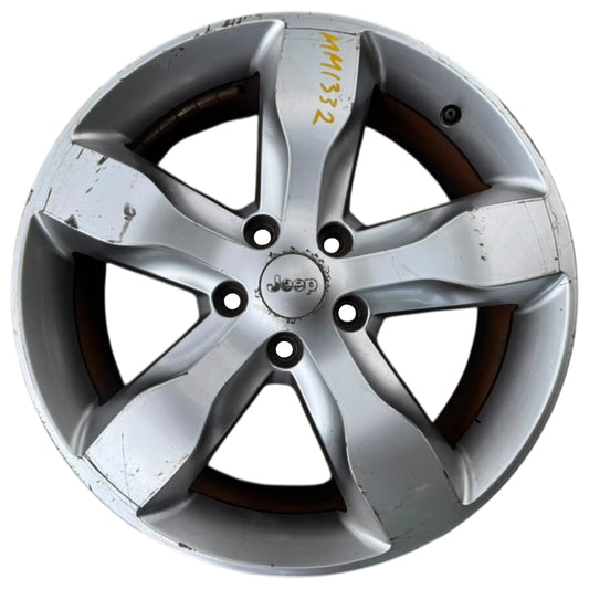 Used 2017–2019 Jeep Grand Cherokee 18x8 Aluminum Wheel — Tech Gray — 5 Lug — OEM 5XK991STAB