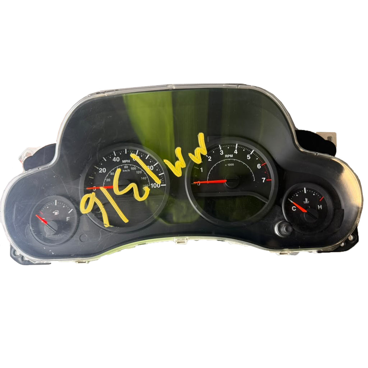 Used OEM Instrument Speedometer Head / Cluster – 100 MPH, w/o Temp and Compass Display – 2008 Jeep Wrangler 3.8L