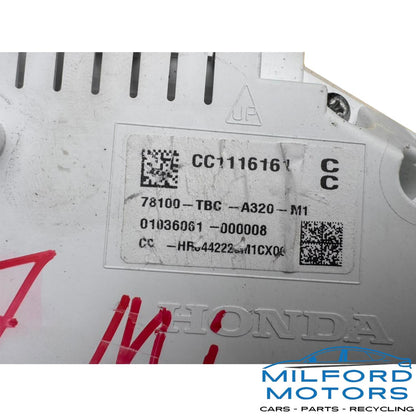 Used 2016–2018 Honda Civic Speedometer Instrument Cluster — Sedan — 1.5L Turbo — Keyless Ignition — OEM