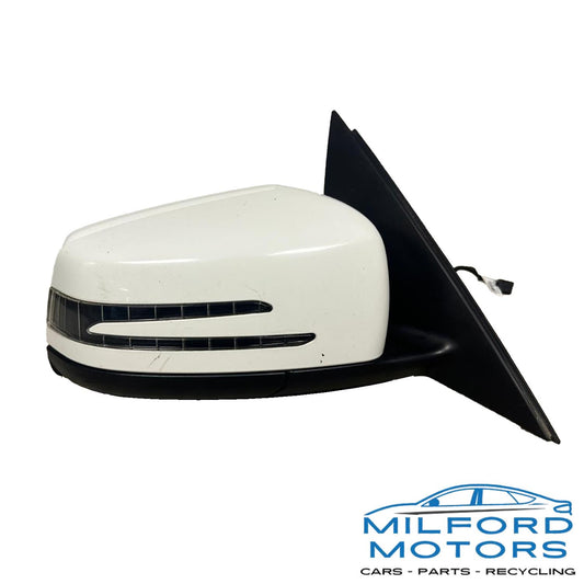 Used OEM Mercedes-Benz C300 Right Side View Mirror | White | Power | Manual Folding | Auto-Dimming | 117,322 Miles