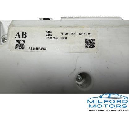 OEM Used Instrument Cluster Speedometer – 46,000 Miles – 2018-2020 Honda Accord LX 1.5L Turbo MPH – Part # 78100-TVA-A11