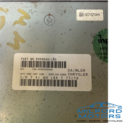 Used OEM Radio Audio Receiver (5064411AD ) AM-FM-CD-MP3 – ID RES – No Satellite Radio – 2008 Jeep Wrangler Liberty