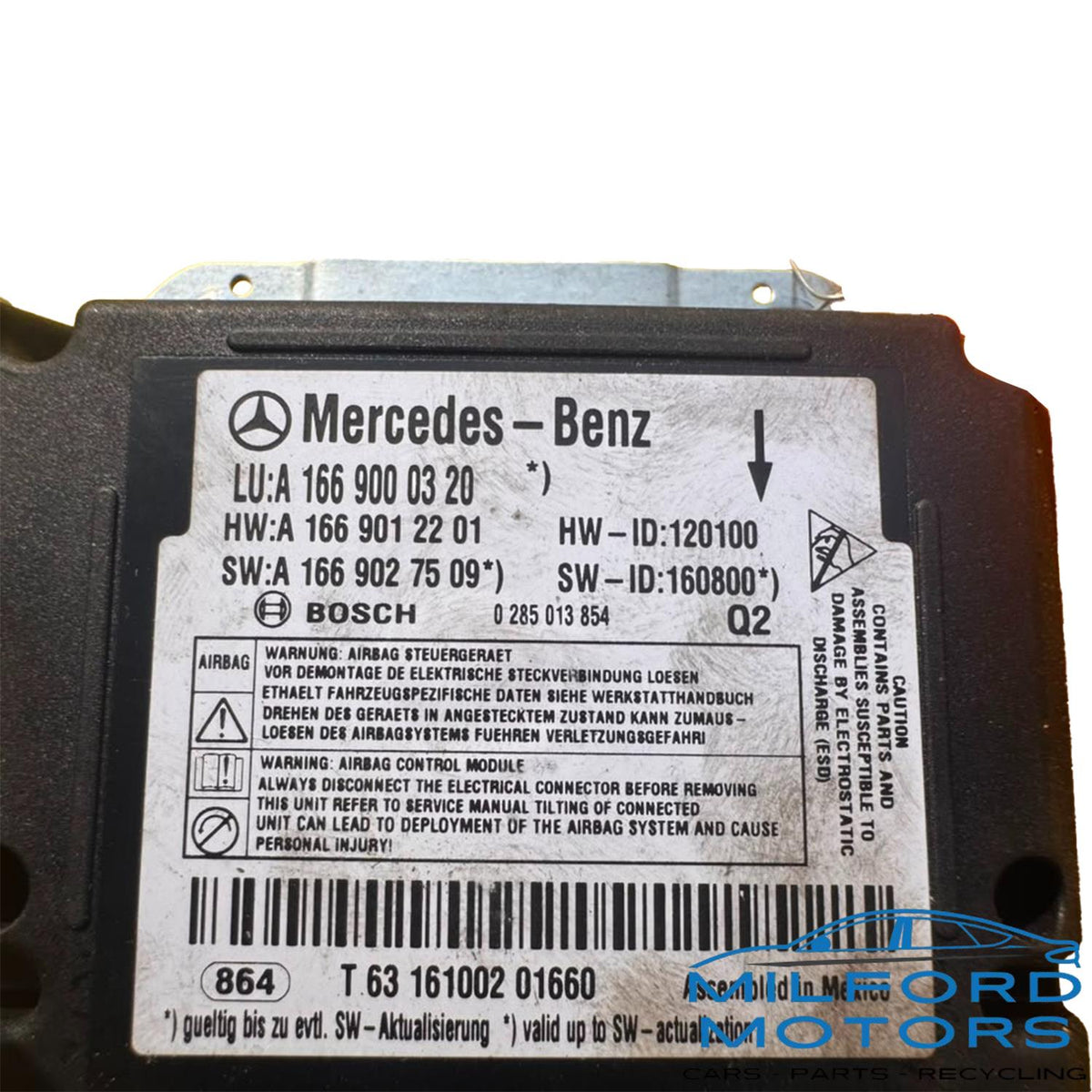 2017-2019 Mercedes GLE-Class GLS-Calss USED Air Bag Control Module OEM 1669000320