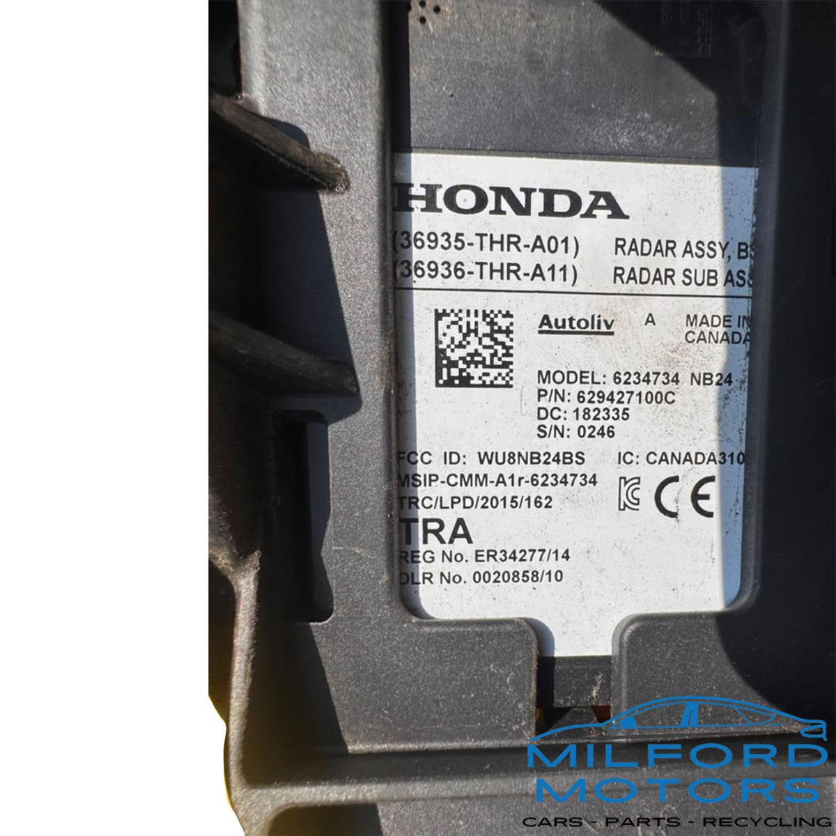 2018–2020 Honda Odyssey Left Radar Unit / Camera Projector