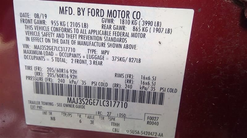 Used 2018-2021 Ford Ecosport 1.0L ECOBOOST TURBO Engine