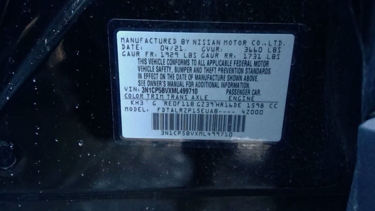 Used 2020-2025 Nissan Kicks Versa 1.6L HR16DE Engine – 36,349 Miles