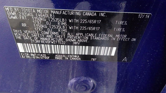 Used 2013-2018 Toyota RAV4 2.5L Engine – 2AR-FE (62,000 Miles)