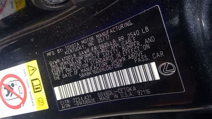 Used 2013-2018 Lexus ES350 3.5L V6 2GR-FE Engine