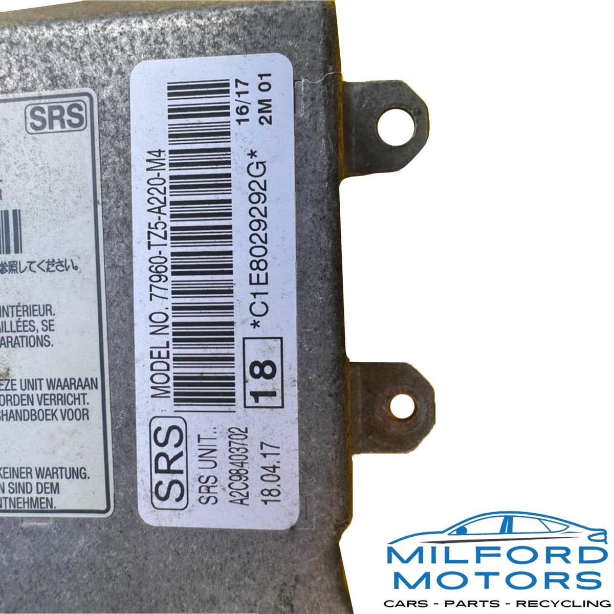 2017-2020 Acura MDX USED Air Bag Control Module Under Console OEM 77960-TZ5-A22