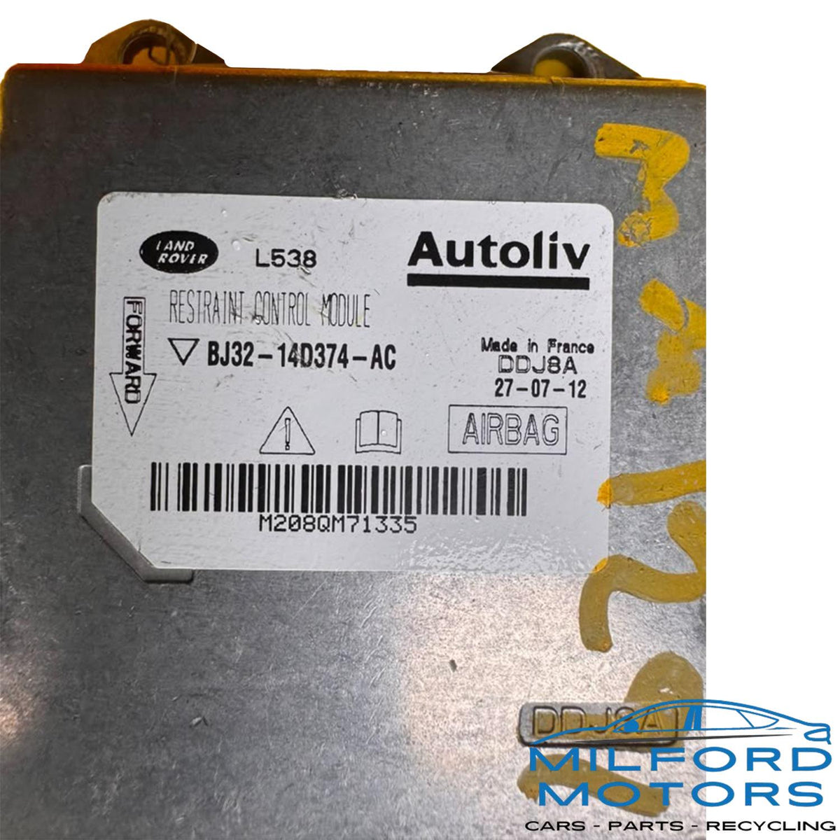 2012-2013 Land Rover Range Rover Evoque USED SRS Air Bag Control Module OEM LR032045