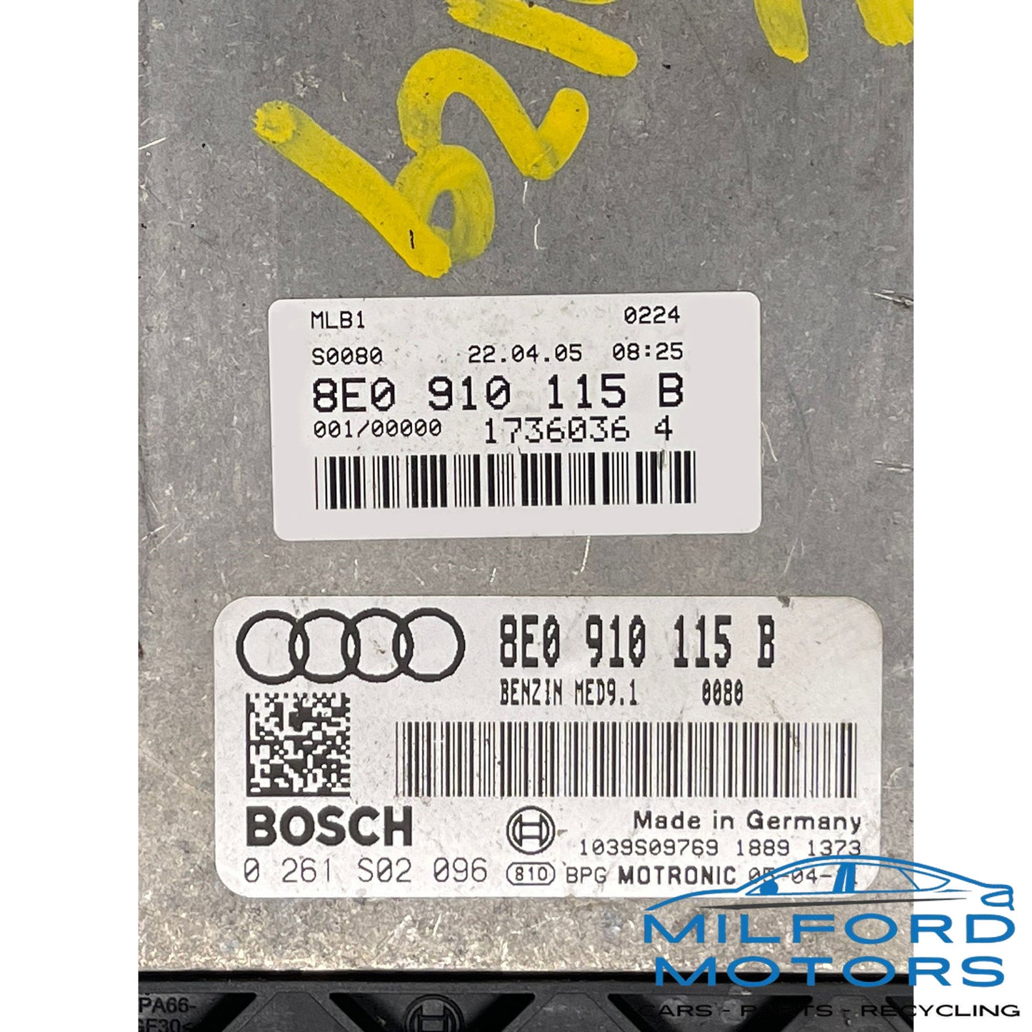 2005 Audi A4 2.0L ECM ECU Engine Computer OEM 8E0910115B Unknown Miles