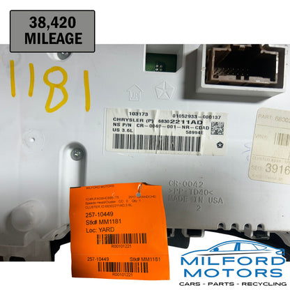 2017 Jeep Grand Cherokee OEM Speedometer Instrument Cluster 38,420 Miles MPH 7" Display 68302211AE
