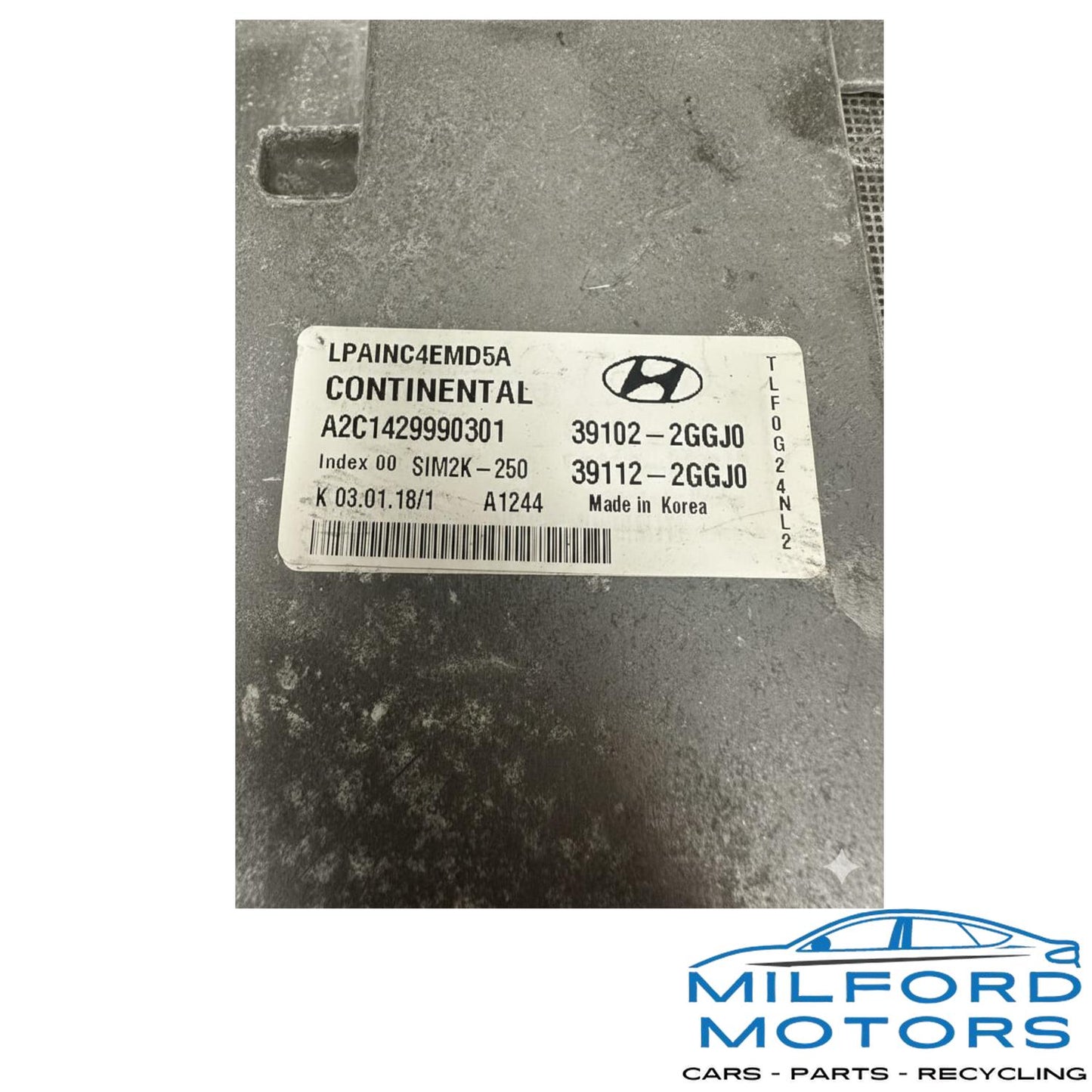 2018-2019 Hyundai Sonata 2.4L ULEV ECM ECU Engine Computer OEM 39112-2GGJ0 72K Miles