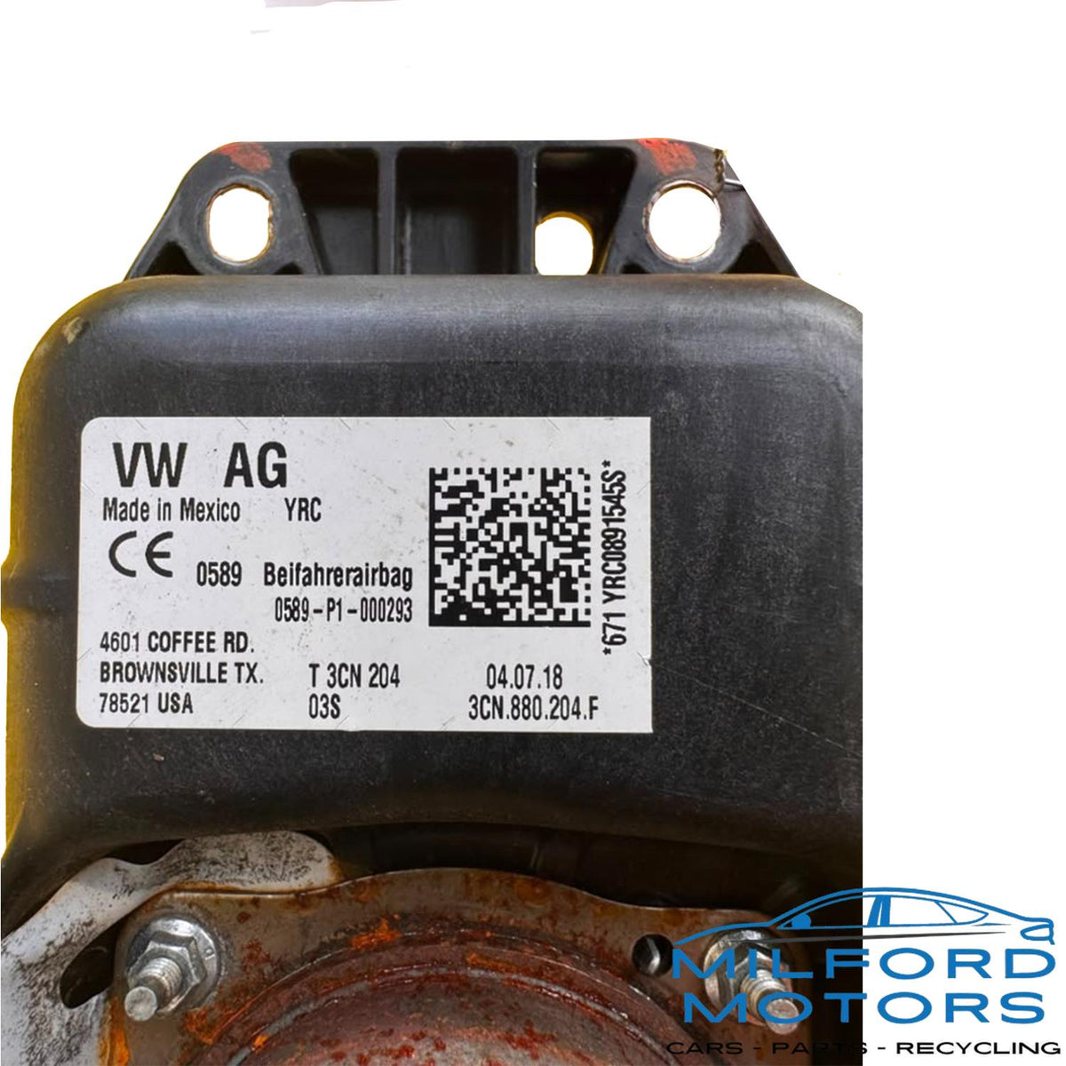 2018-2019 Volkswagen Atlas USED Passenger Dashboard Airbag OEM 3CN880204E