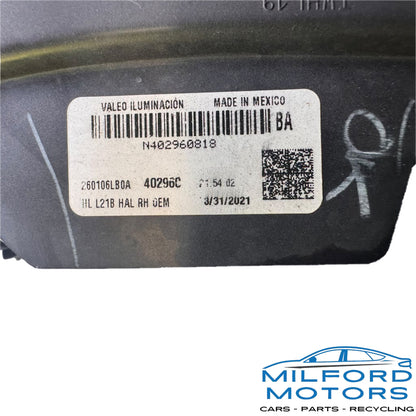 2020-2023 Nissan Sentra OEM Right Passenger Side Halogen Headlight 26010-6LB0A