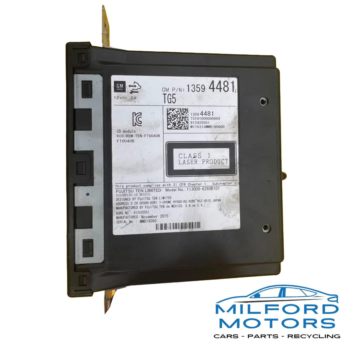 2015-2020 GM Audio Disc Player 84016435 638-10082 Cadillac Escalade Silverado Sierra SRX
