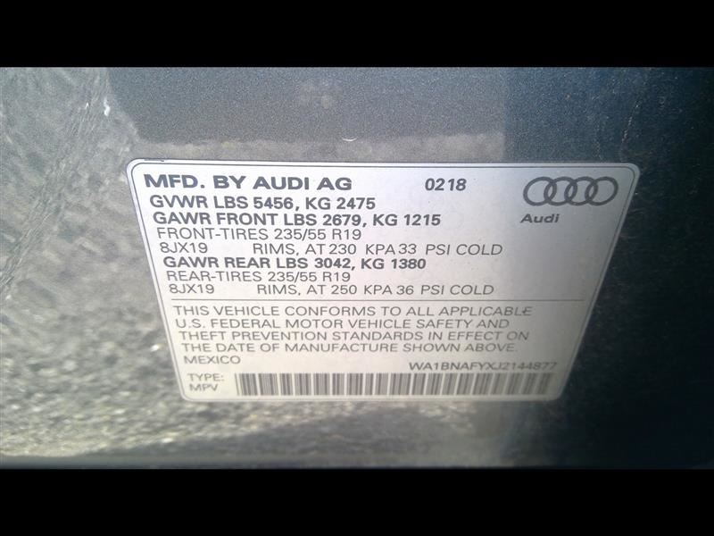 Used 2018-2020 Audi Q5 7-Speed Automatic Transmission (SUX) – 55,845 Miles
