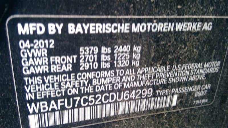 Used 2012 BMW 535i 8-Speed Automatic AWD Transmission – 153,000 Miles