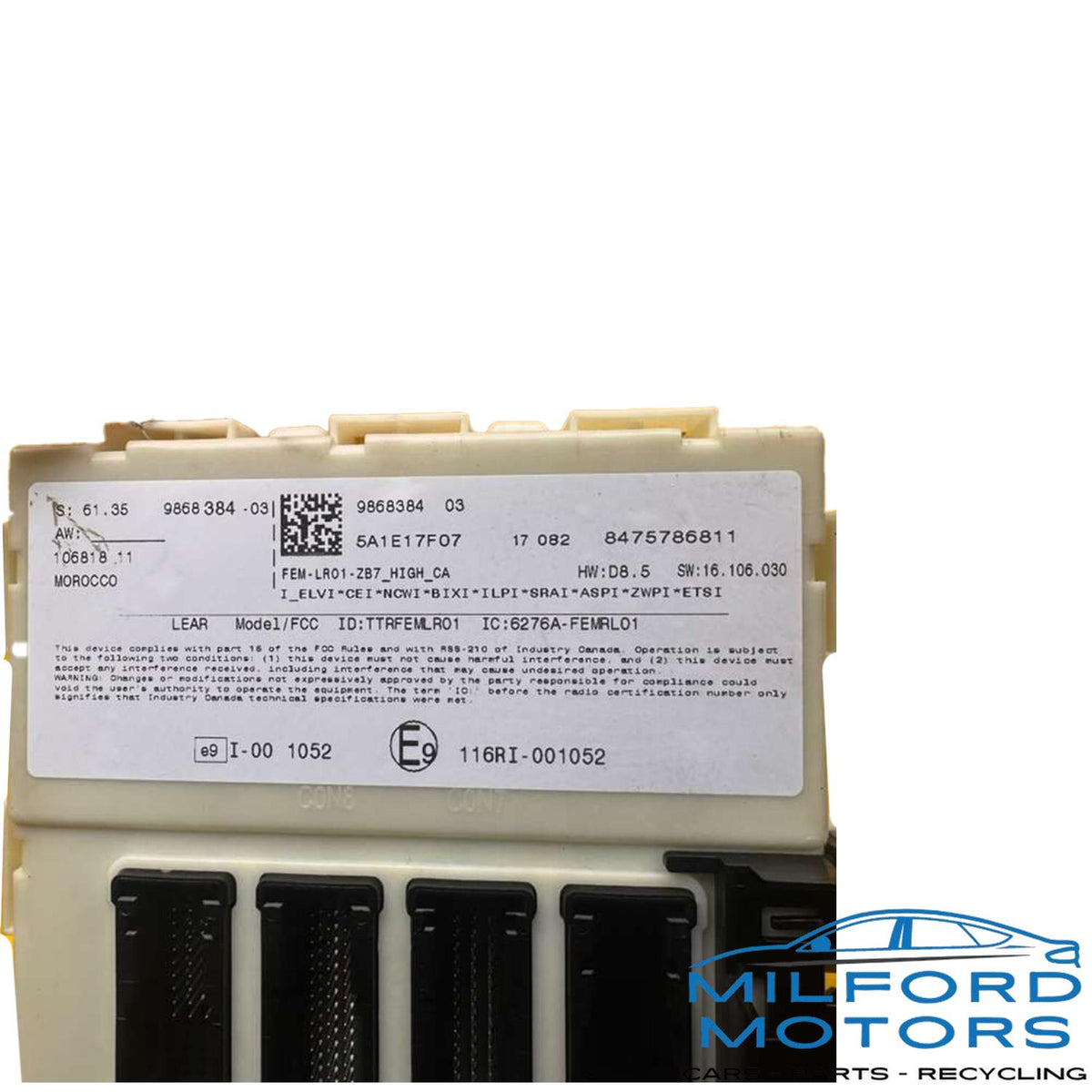 2012-2021 BMW 328i 330i 340i 430i 440i M3 USED Front Electronic Body Control Module BCM 61359438729 OEM