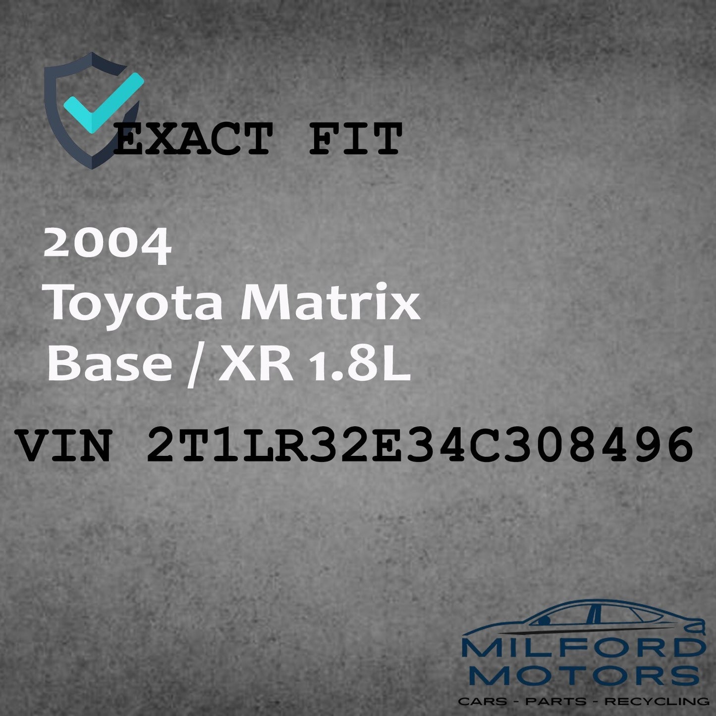 Passenger Side Halogen Headlight Assembly Fits 2003-2008 Toyota Matrix 1.8L